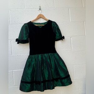 Charming Kids Formal Dress in Green and Black